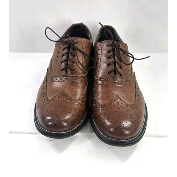 Steve Madden Ethin-2 leather lace-up brown dress shoe Wingtip Rubber Sole Sz 12 - Picture 3 of 13